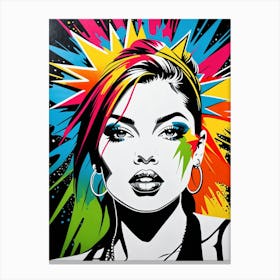 Graffiti Mural Of Beautiful Hip Hop Girl 6 Canvas Print