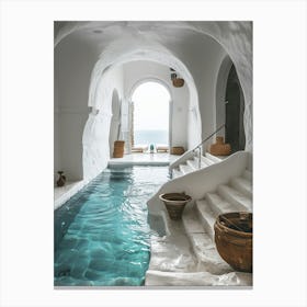 pool in a house 1 Canvas Print