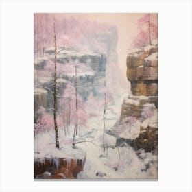 Dreamy Winter Painting Bohemian Switzerland National Park 1 Canvas Print