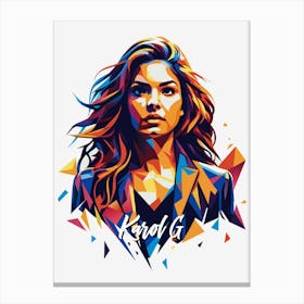 Karol G 01 Portrait Music Icon Style WPAP Pop Art Canvas Print