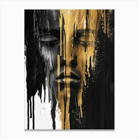 Black And Gold Abstract Painting 18 Canvas Print