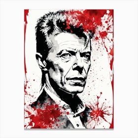 David Bowie Portrait Ink Painting (10) Canvas Print