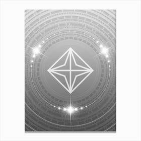 Geometric Glyph in White and Silver with Sparkle Array n.0004 Canvas Print