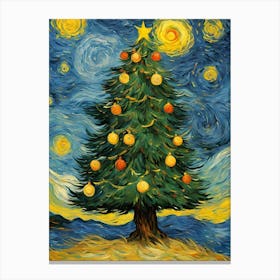 Christmas Tree Van Gogh Style 2 Canvas Print
