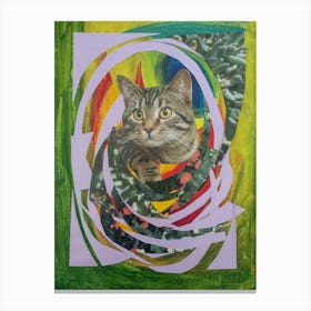 Modern Art of Nature, Curiosity Kill The Cat Canvas Print