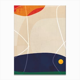 Abstract Blue and Orange Art Print Canvas Print