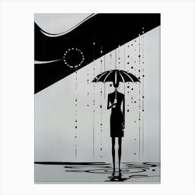 Woman In The Rain Canvas Print