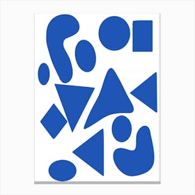 Blue Shapes On White Background 2 Canvas Print