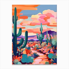 Colourful Desert Illustration 5 Canvas Print