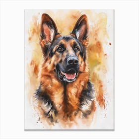 German Shepherd Watercolor Painting 2 Canvas Print