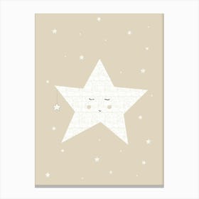 Neutral Nursery Print Star Canvas Print