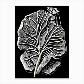 Radish Leaf Linocut 2 Canvas Print
