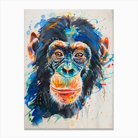 Bonobo Colourful Watercolour 2 Canvas Print
