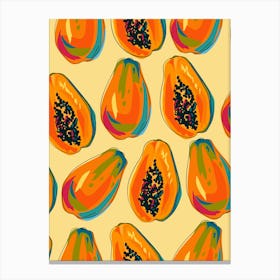 Papaya Seamless Pattern Canvas Print