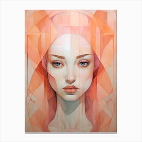 Abstract Geometric Lady Portrait 28 Canvas Print