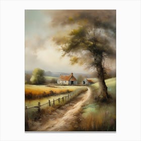 Vintage Oil Painting, Farmhouse Wall Decorations, Vintage Landscape, Printable Wall Art, Vintage Landscape Oil Painting..3 Canvas Print