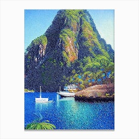 El Nido Philippines Pointillism Style Tropical Destination Canvas Print
