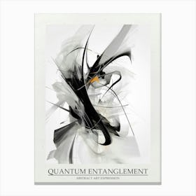 Quantum Entanglement Abstract Black And White 12 Poster Canvas Print