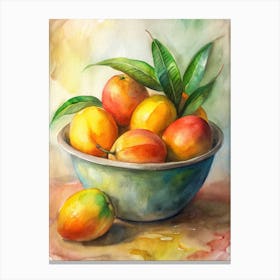 1 A Bowl Of Fresh Tropical Mangoes (1) Canvas Print