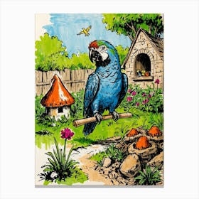 Parrot In The Garden 1 Canvas Print