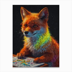 Fox Puzzle Canvas Print