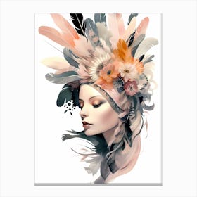 lady with the feathers Canvas Print