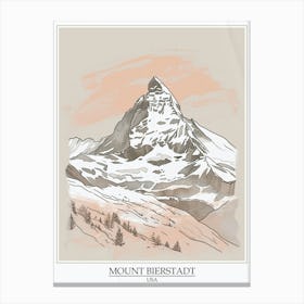 Mount Bierstadt Usa Color Line Drawing 1 Poster Canvas Print