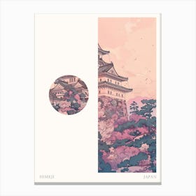 Himeji Japan 2 Cut Out Travel Poster Canvas Print