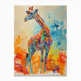 Giraffe Abstract Watercolour Canvas Print