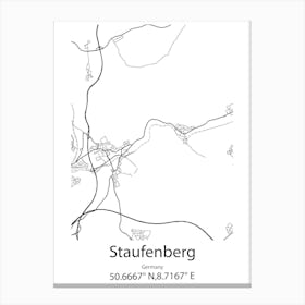 Staufenberg,Germany Minimalist Map Canvas Print