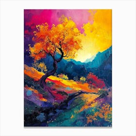 Tree In The Mountains Canvas Print