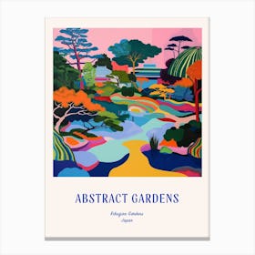 Colourful Gardens Rikugien Gardens Japan 1 Blue Poster Canvas Print