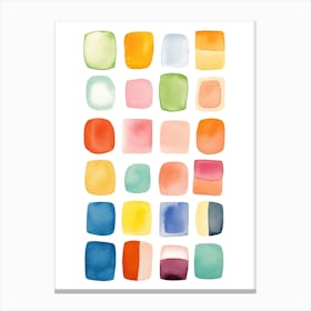 Watercolor Squares Canvas Print