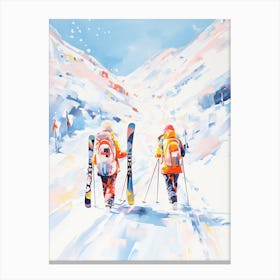 Courchevel   France, Ski Resort Illustration 2 Canvas Print