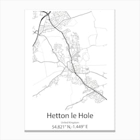 Hetton Le Hole,United Kingdom Minimalist Map Canvas Print