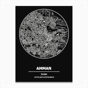 Amman City Map Canvas Print