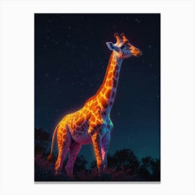 Giraffe At Night 1 Canvas Print