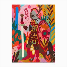 Matisse Inspired, Knight In The Forest, Fauvism Style Canvas Print