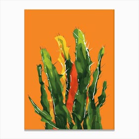 Devils Tongue Cactus Minimalist Abstract 4 Canvas Print