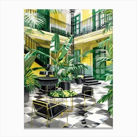 Tropical Courtyard Canvas Print