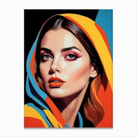 Woman Portrait In The Style Of Pop Art (60) Canvas Print