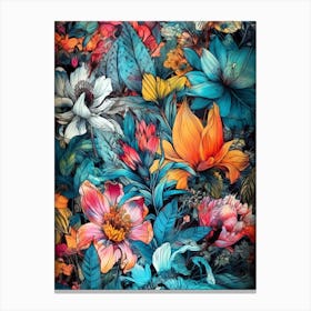 Floral Wallpaper flowers nature 1 Canvas Print