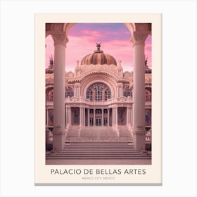 The Palacio De Bellas Artes Mexico City Mexico Travel Poster Canvas Print