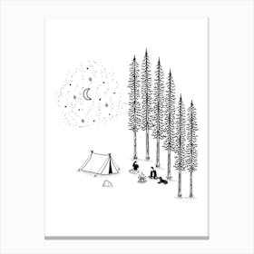 Camping In The Forest Canvas Print