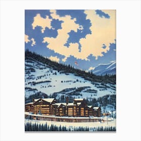 Copper Mountain, Usa Ski Resort Vintage Landscape 2 Skiing Poster Canvas Print