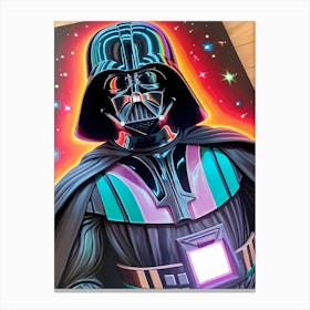 Darth Vader Star Wars Neon Iridescent (38) Canvas Print