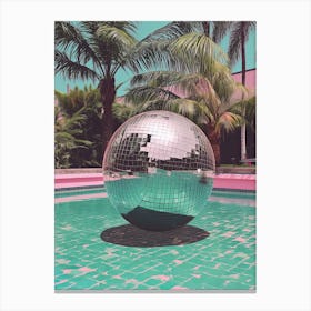 Disco Ball In A Pool, Summer Vibes 1 Canvas Print