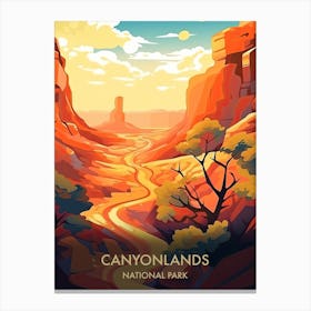 Canyonlands National Park Travel Poster Illustration Style 1 Canvas Print