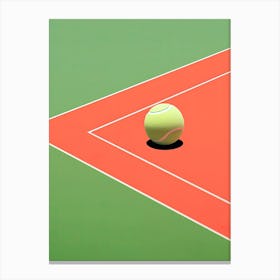 Tennis Ball On Court Canvas Print