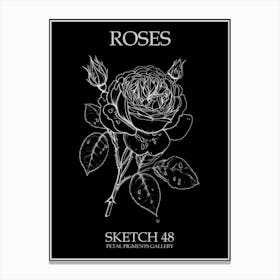 Roses Sketch 48 Poster Inverted Canvas Print